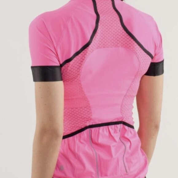 Lululemon Paceline Cycling Jersey Pinkelicious Size 4 Zip Front Jacket Vancouver - Picture 15 of 16